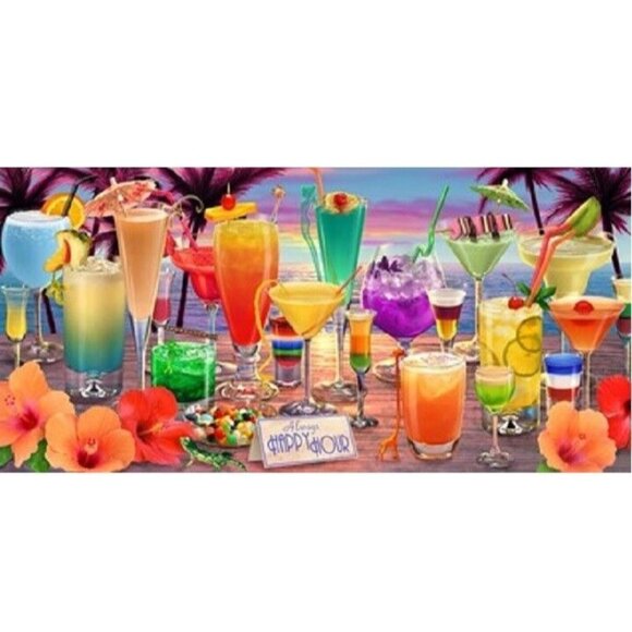 Unbranded Other - New Happy Hour Mixed Drink Margarita Beach Bath Pool Gift Towel Beach Party Luau